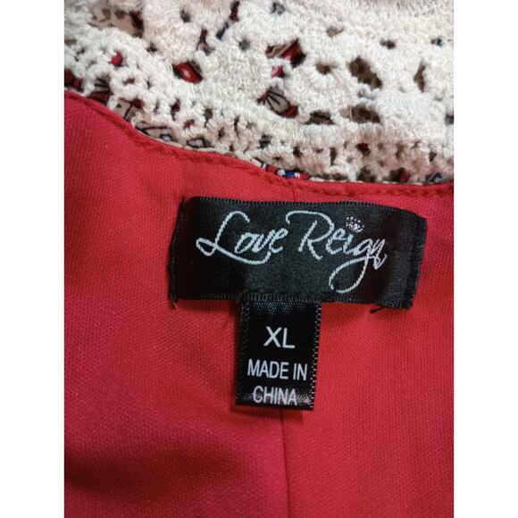 Love Reign Dress Ladies Extra‎ Large Red Sleeveless - Picture 4 of 6